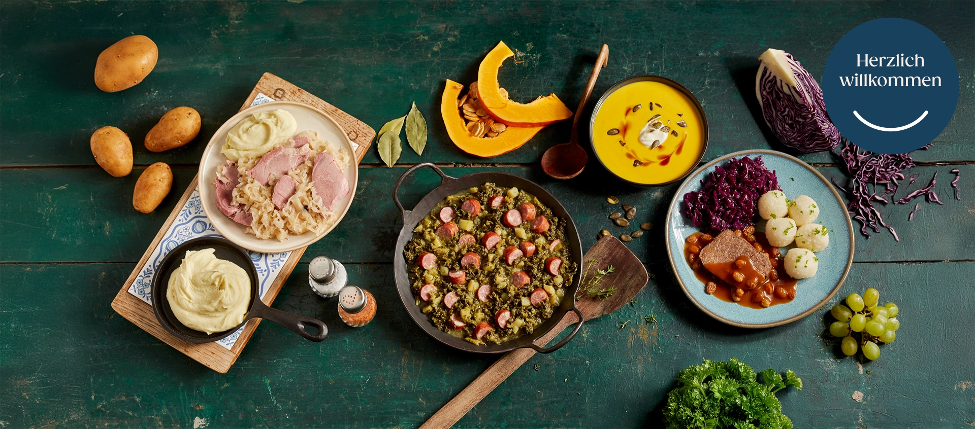 Abwechslungsreiche Gerichte mit frischem Gemüse und Fleisch