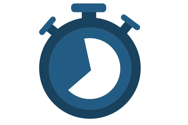 Es ist die Grafik einer Stoppuhr dargestellt.