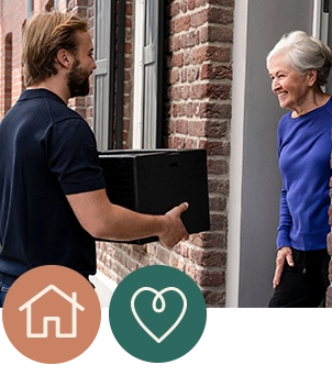 Ein Menükurier liefert Menüs aus