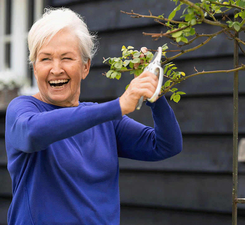 Tellerglück Frau im Garten